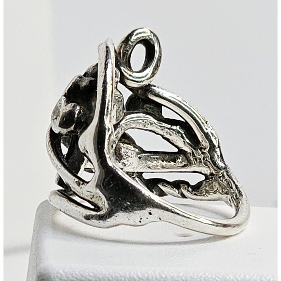 Vintage Handmade Sterling Silver Free-Form Ring SZ 9 - Picture 5 of 6